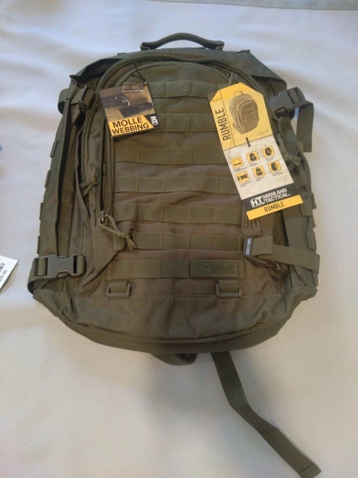 NUEVA Mochila Táctica Highland Tactical Rumble Resistente MOLLE WEBING HOOK-LOOP Foto 2 de 4