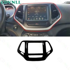 Central Console GPS Navigation Cover For Jeep Cherokee 2014-2022 DX Bright Black