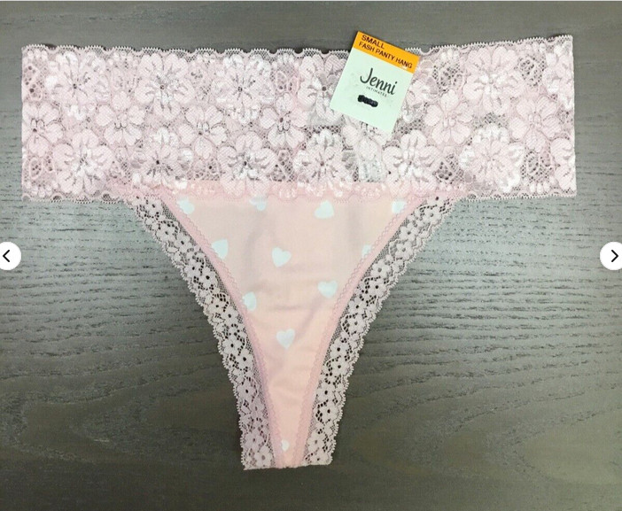 Нижнее белье-стринги с кружевной отделкой Jenni, раскиданные сердечки, Маленькие