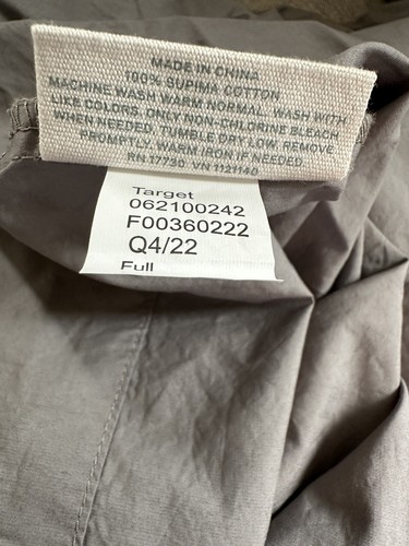 CASALUNA Supima Cotton Sheet Set - Dark Gray - FULL - New! - Picture 4 of 4