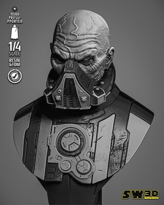 Darth Malgus - SW3D 3D Printed 16K Unpainted Resin Portrait Büste Maßstab 1:4