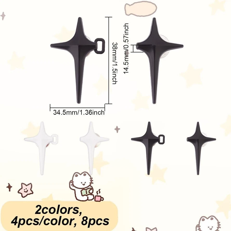 8 Pcs 2 Colors Star Adjustable Buttons for Jeans Alloy Pants Pin Instant Button - Image 2 of 4