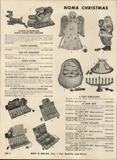 1955 PAPER AD 3 PG Noma Christmas Santa Sleigh Reindeer Lights Airguide Weather 