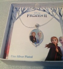 Disney Frozen II Fine Silver Plated Brass Anna/Elsa Pendant With Gift Box