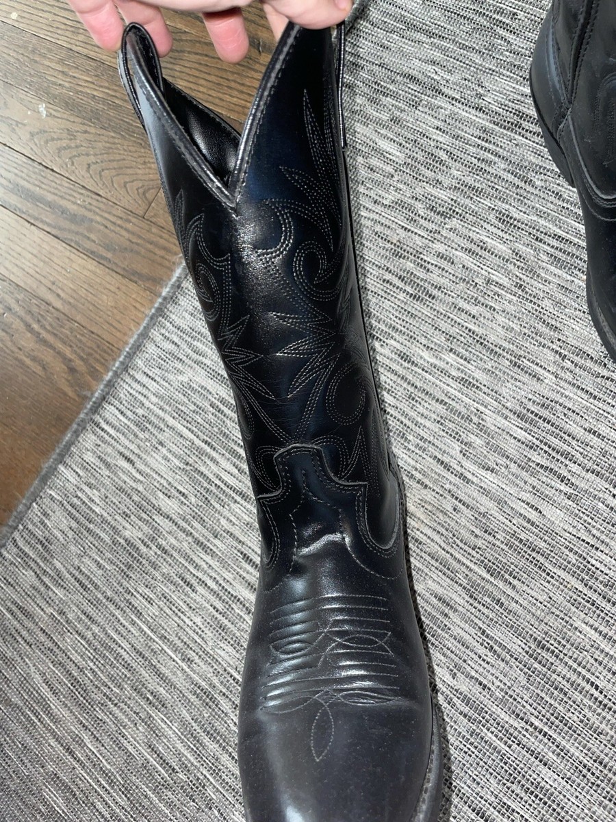 Laredo Men’s Lea Vamp & Foxing Cowboy Boots Size 8.5 EE Silver Accents Point Toe Laredo Boots 4240 Lea Vamp Fox & Front Shaft Men main image 2