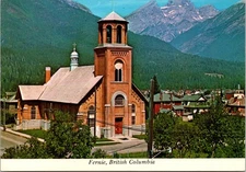 Fernie British Columbia Catholic Church of the Holy Family Postcard Trinity MTN