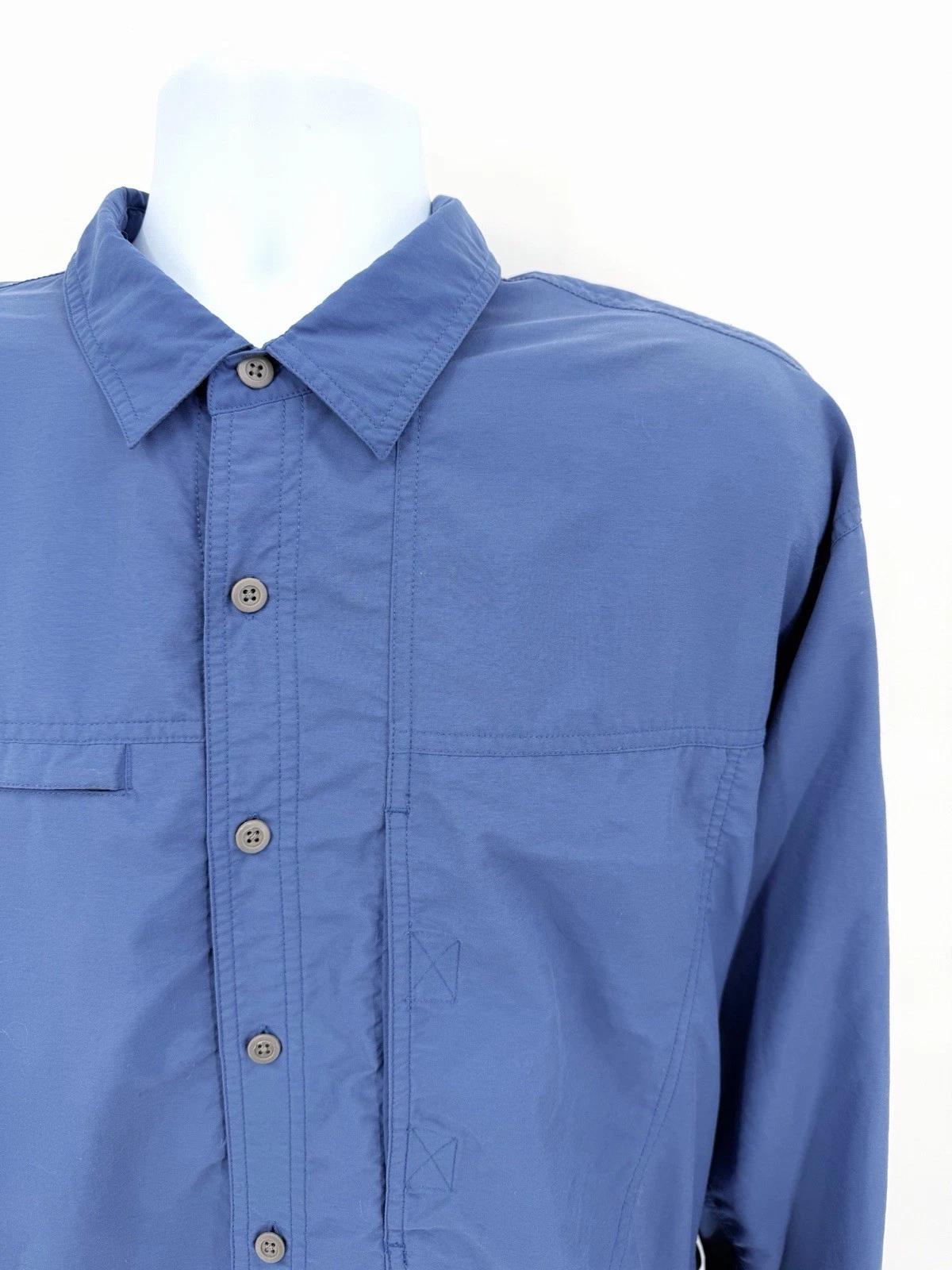 Mountain Hardwear Canyon Shirt Men's XL Vented Button Down Hiking Outdoor Blue