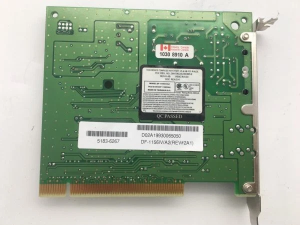 Hp fax/modem 5183-6267 df-1156iv/a2(rev#2a1) pci, fcc: dk4tai-25249-m5-e - Image 3 of 3