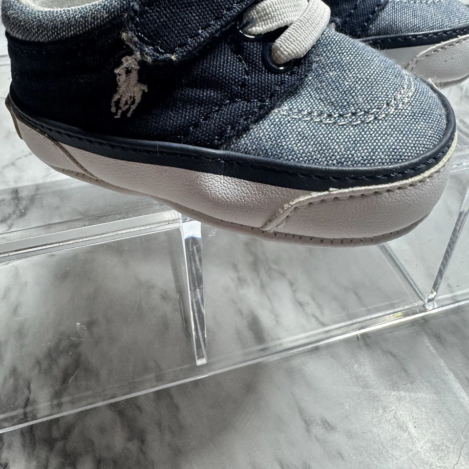 Polo Ralph Lauren 婴儿床 婴儿床 0 码 新生儿蓝色牛仔弹力 — 第 4/4 张图片