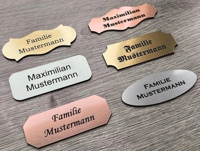 SCHNITZKISTE Namensschild, Klingelschild, Briefkasten, Türschild, Gravur, selbstklebend 0,8mm