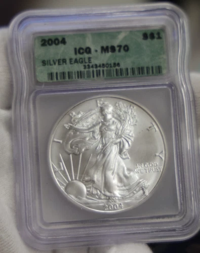 2004 US Silver Eagle $1 ICG MS70