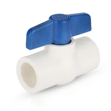 EFIELD PVC Ball Valve 1/2" Slip × 1/2" Slip,Sch. 40 Construction,Solvent Weld