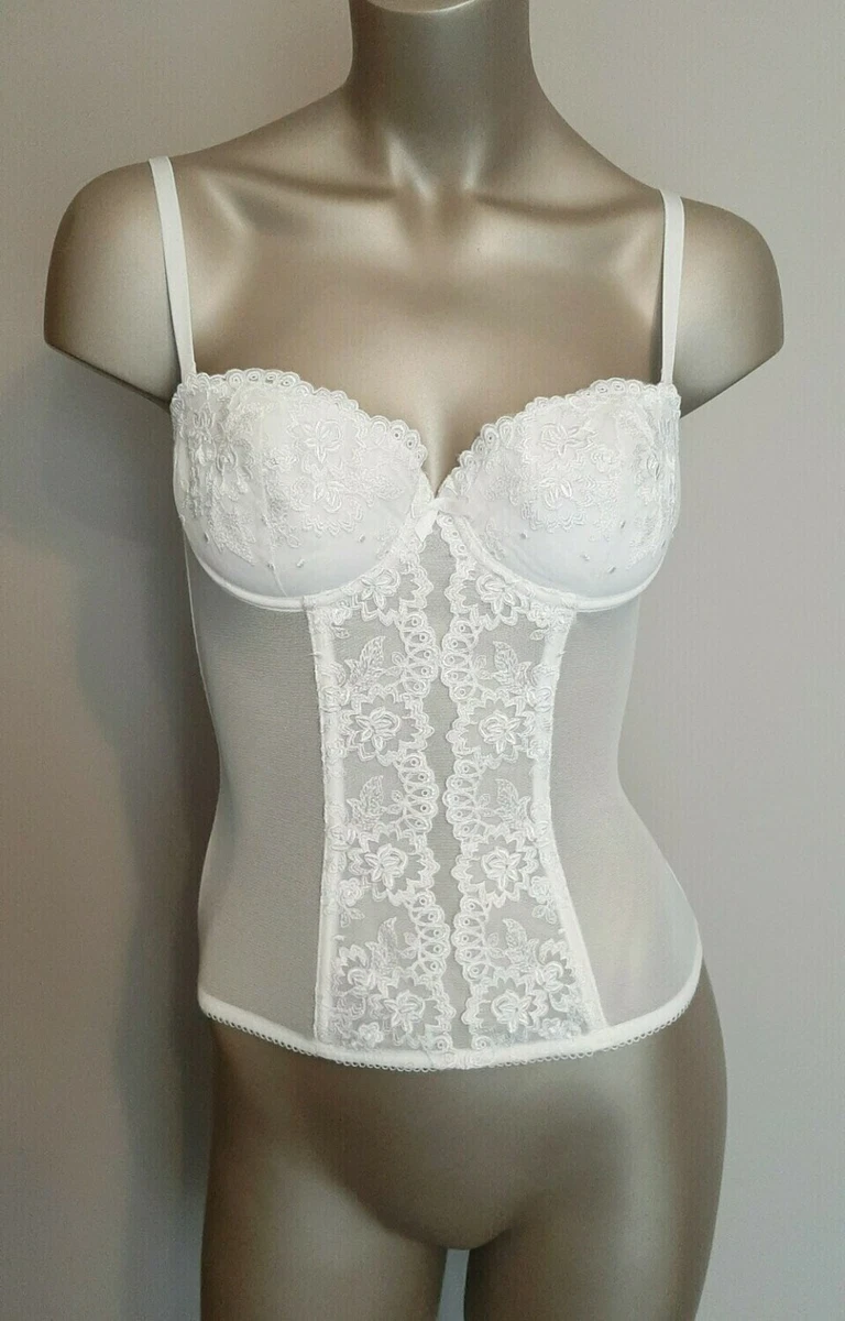 Guêpière Corset Lise Charmel Taille 85B Neuve Dégriffée - Blanc à Pois, Broderie Et Strass