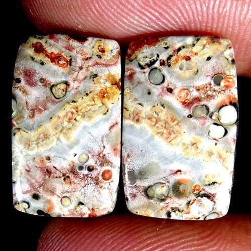 Natural Bird Eye Jasper Matched Pair Oval Pear Cushion Cab Loose Gemstone PK14 - Imagen 73 de 165