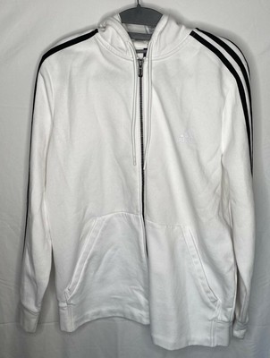 adidas jacket white with black stripes