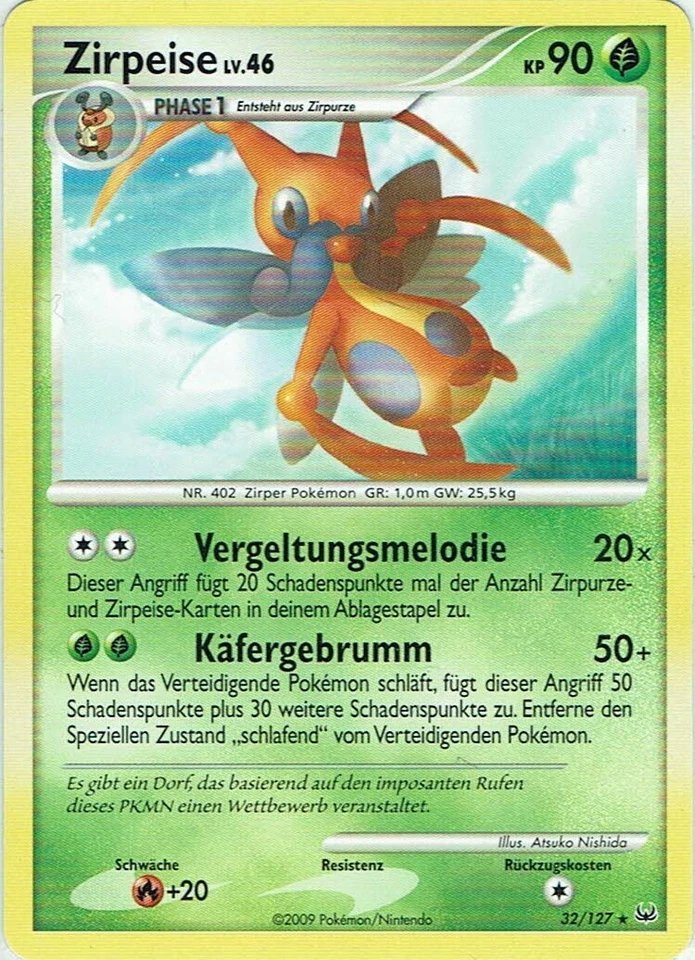 Pokemon Karte Trading Card Game Platin Nr. 32/127 Zirpeise deutsch - Bild 1 von 1