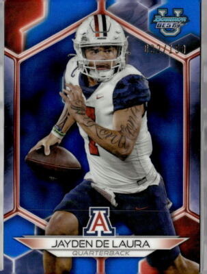 2023 Bowman Best University #67 Jayden De laura Blue Refractor #/150 Arizona