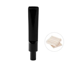 2 Pcs Straight Pipe Stem Mouthpiece Replacement for Tobacco Pipe 9mm Wood Filter