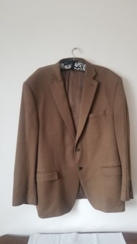 Neiman Marcus Mutarde Brown Cashmere Sport Coat Blazer Jacket Size  L Long - Afbeelding 1 van 20