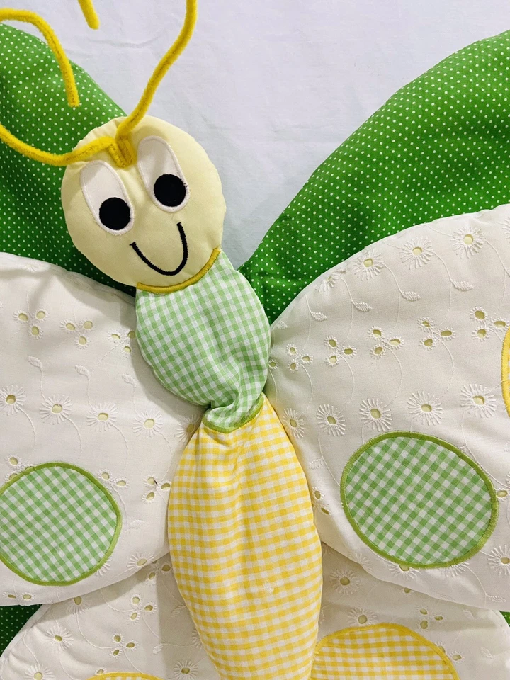 Mariposa grande artesanal retro colgante de pared habitación de niñas vintage hecho en EE. UU. Foto 2 de 4