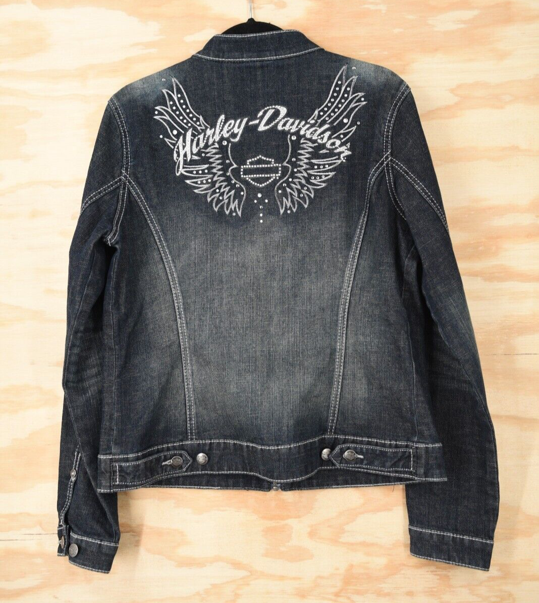 HARLEY-DAVIDSON スタッズ付きジャケット Vintage HARLEY-DAVIDSON Y2K Rhinestone Studded Embroidered Zip