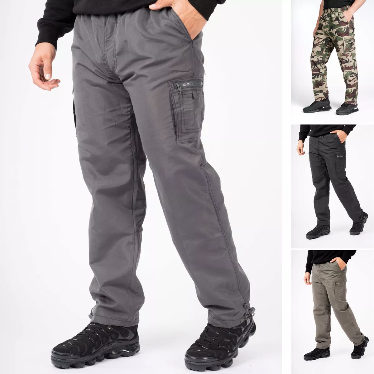 Black Toggle Detail Cargo Pants