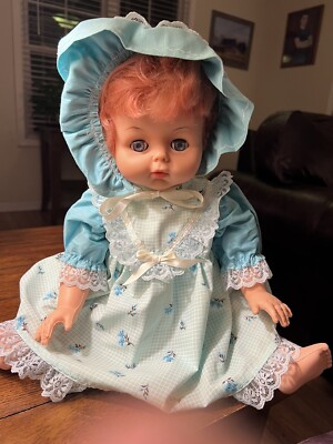 Uneeda ~ Vintage 1966 Vinyl HP Cute Drink & Wet Doll 18'' Rare HTF