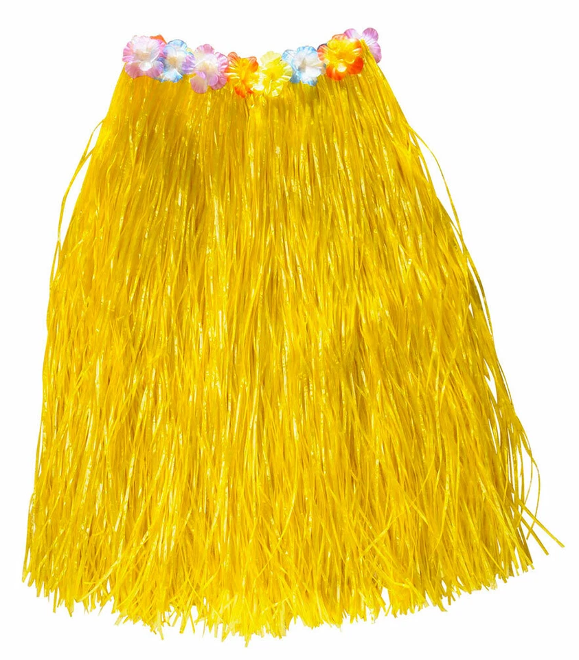 Hawaii Rock Kostüm Karibik Bastrock gelb lang Damenkostüm Karneval Sommerparty - Bild 1 von 1