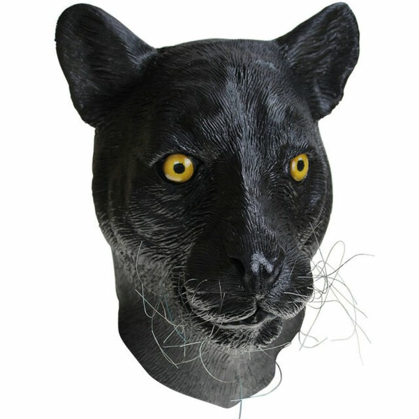 Deluxe Animal Head Latex Mask Black Panther Leopard Party Props Cosplay