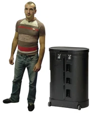 Wheeled Oval Hard Large Case for Trade Show Pop Up Display Booth Podium Storage