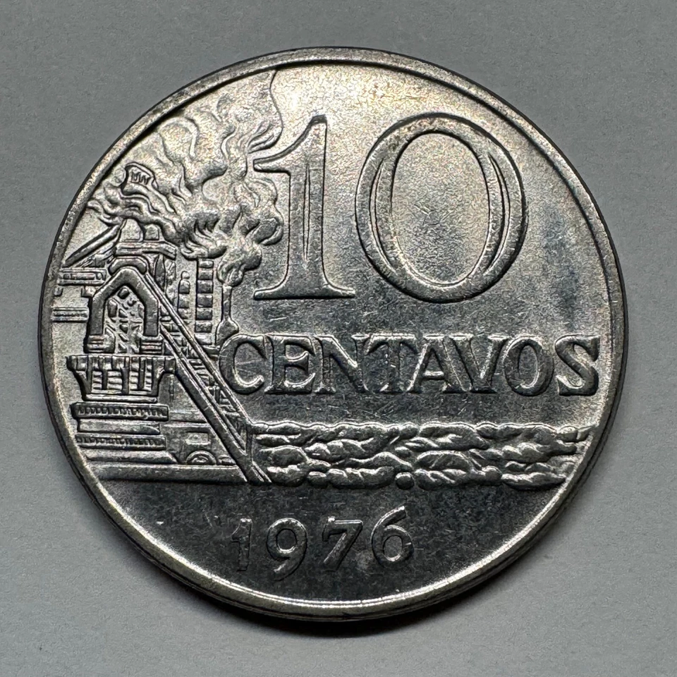 1976 Brazil 10 Centavos - Beautiful Coin - #B-097 - Image 2 of 2