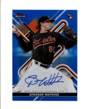 SPENSER WATKINS 2022 TOPPS FINEST ROOKIE BLUE REFRACTOR AUTO RC #129/150 BD4813