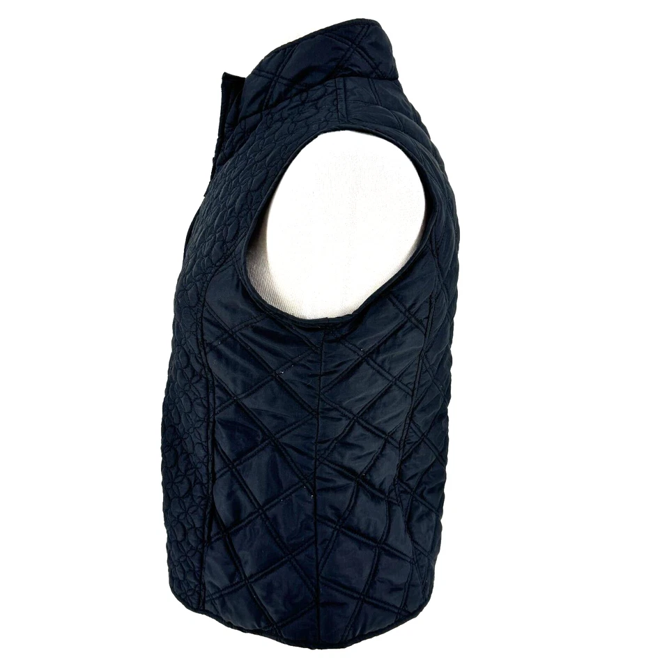 Chaleco acolchado Relativity negro acolchado para mujer PM Petite mediano cremallera completa exterior Foto 2 de 4