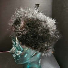 Vintage Dyed Muskrat Sides Fur Hat Canada M