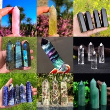 Natural Healing Crystal Wands Obelisk Reiki Point Tower Home Car Office Decor