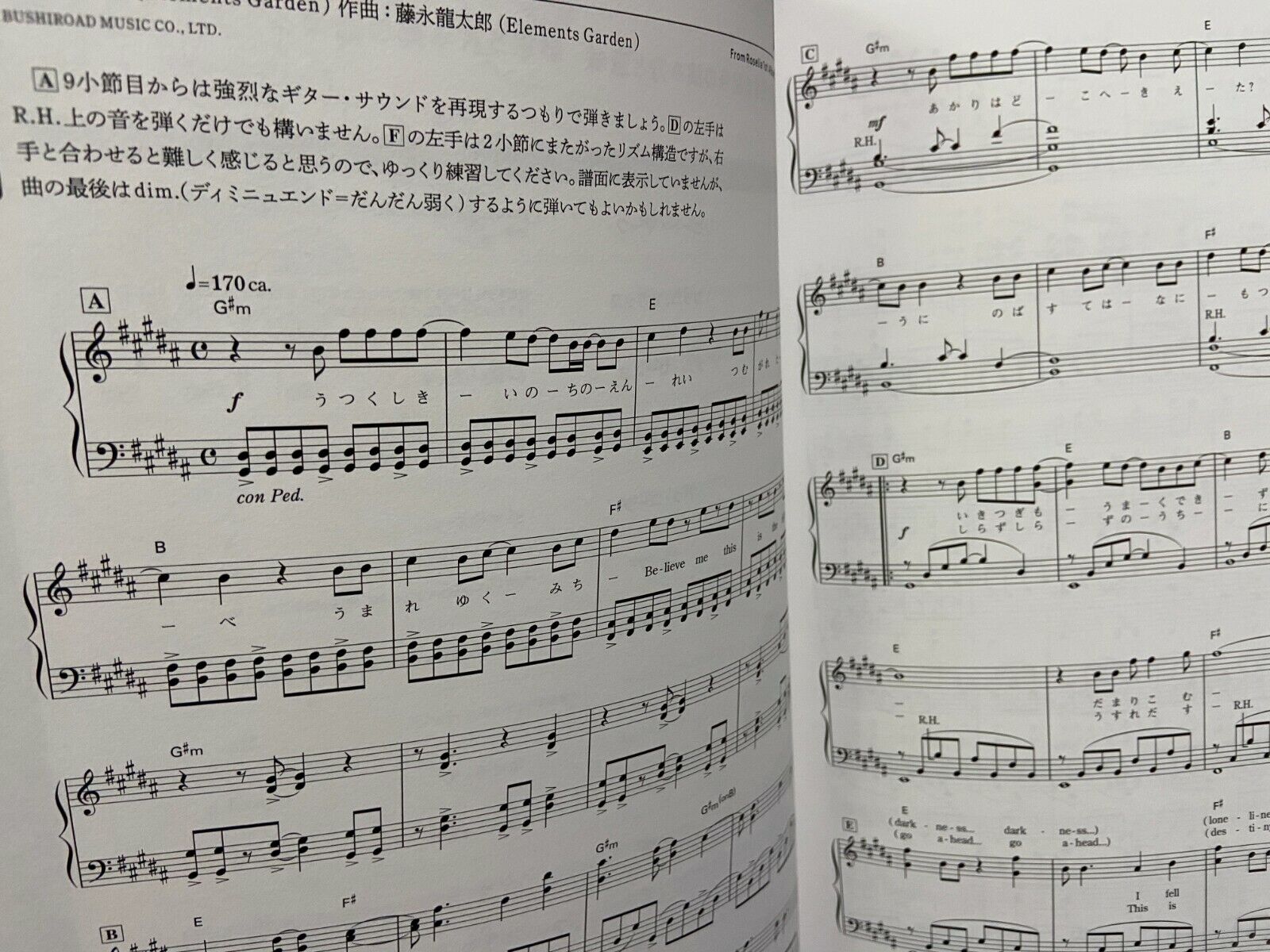 Bang Dream! Official Piano score Roselia