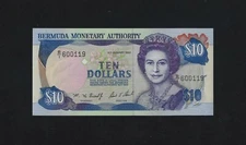 BERMUDA 10 DOLLARS 1993 P-42 GEM UNC RARE
