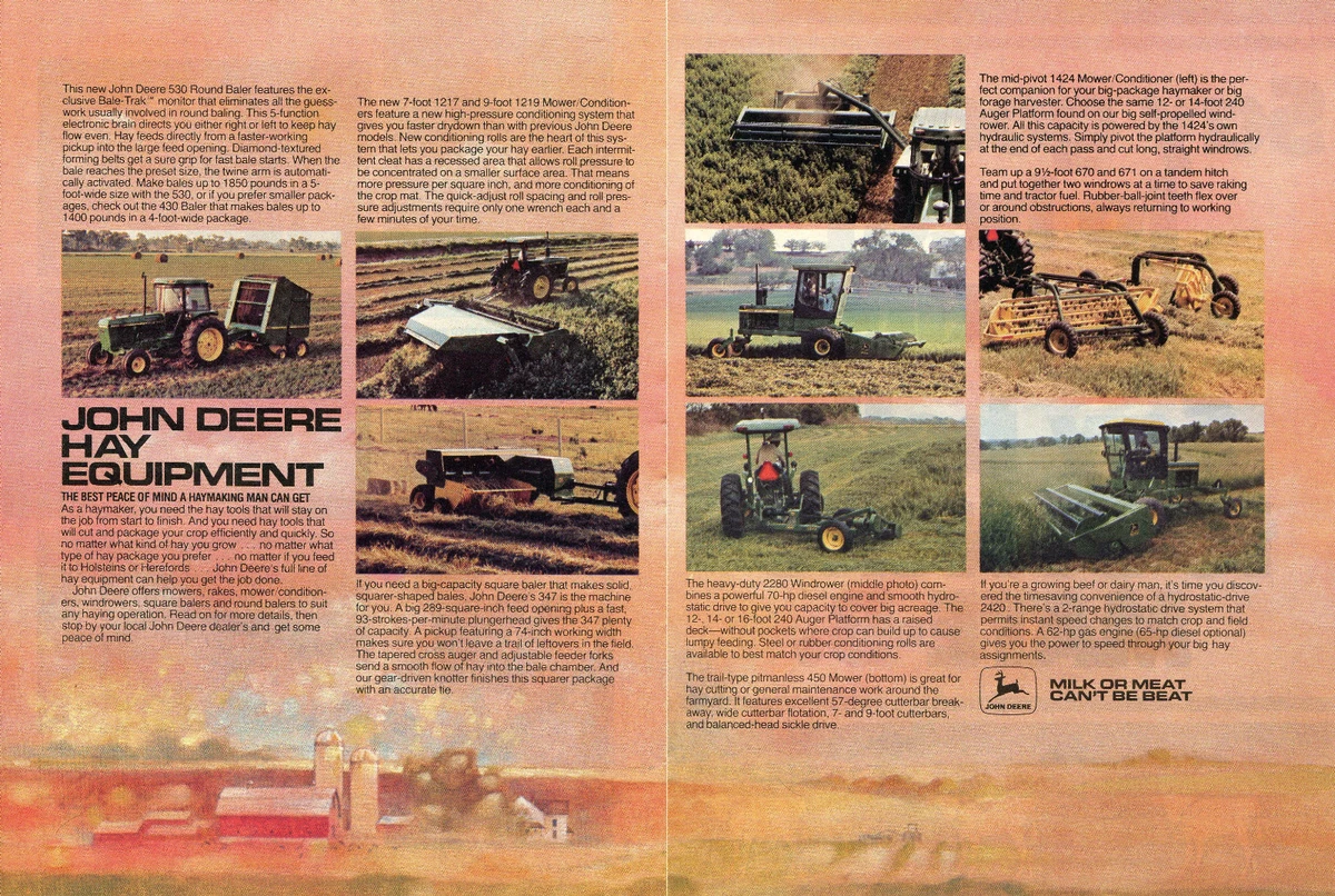 1983 2pg Print Ad of John Deere 347 Baler 1424 1217 Mower 2420 Harvester  Tractor | eBay