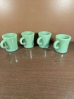 Fire King Jadeite Coffee Cups with C-Handle Set of 4, Vintage