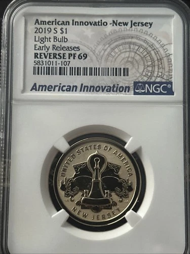 2019 S American Innovation-NJ Light Bulb $1 NGC REVERSE PF69  Early Releases