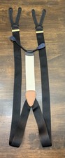 JOS A BANK Suspenders Men Black Stretch Y Back Leather Button On Style