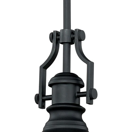 Vaxcel Lighting P0193 Bronze Keenan 8"W Pendant With Black Metal Shade - Picture 3 of 9