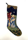 Needlepoint Stocking Nativity Scene Mary Joseph Baby Jesus Holiday Christmas