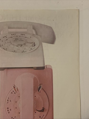 1965 Bell System Telephone PRINT AD Pink Rotary Wall Phone VTG 1960s Bargain Tag - Picture 3 of 5