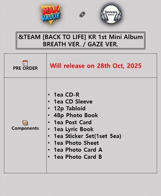 &TEAM [BACK TO LIFE] KR 1st Mini Album CD+Tabloid+2 Book+3 Card+