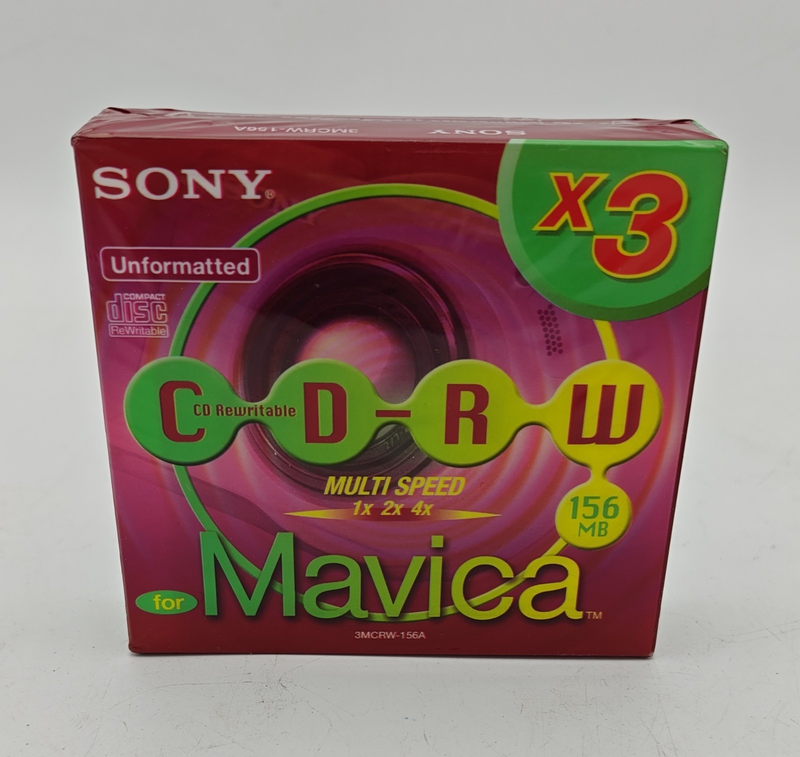 New Sony CD-RW 3 Pack for Mavica Camera 3MCRW-156A Compact Disc Rewriteable