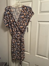 Women’s Nine West Brown Mosaic Below The Knee Dress SZ XL NWT
