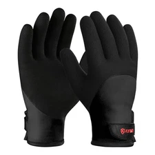 Winter Waterproof Thermal Work Gloves for Men and Women, Full Hand Latex Coat...