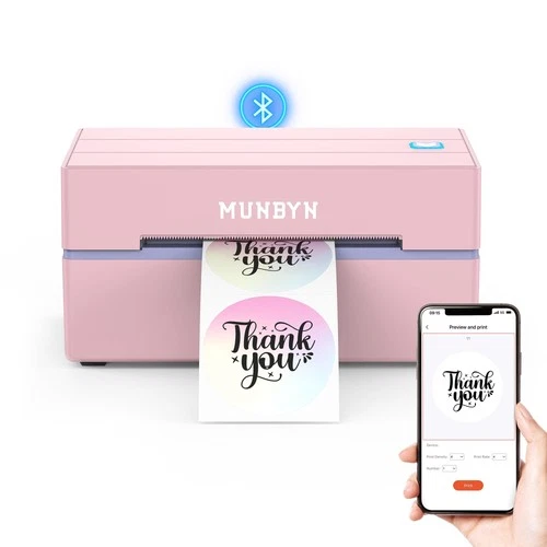 MUNBYN 130B Bluetooth Thermal Label Printer, Wireless 4x6 Shipping Label Printer video thumbnail