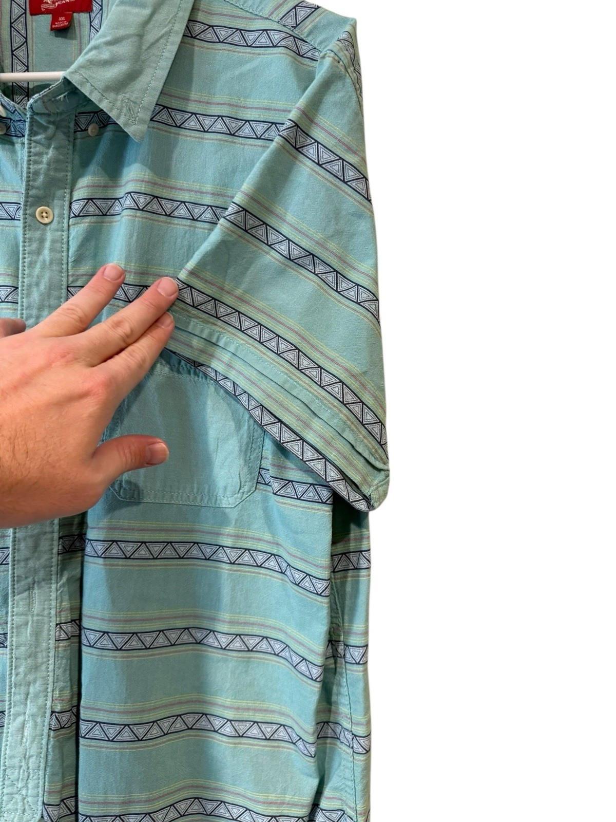 Vintage Arizona Jean Co Shirt Mens Size XXL Striped Green Gray 90s Long Sleeve image 3